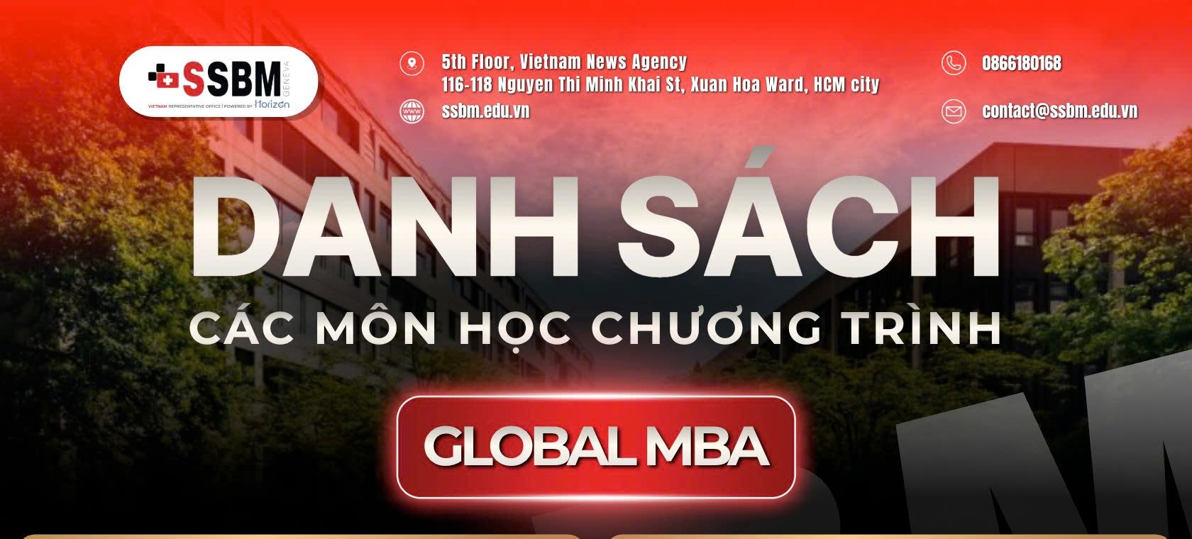 DANH SÁCH 10 MÔN HỌC TẠI CHƯƠNG TRÌNH GLOBAL MBA CỦA SSBM